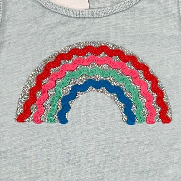 NWT J. Crew Girls' Light Blue Tank W/Rainbow Rickrack - SIZE 2 - Picture 4 of 7
